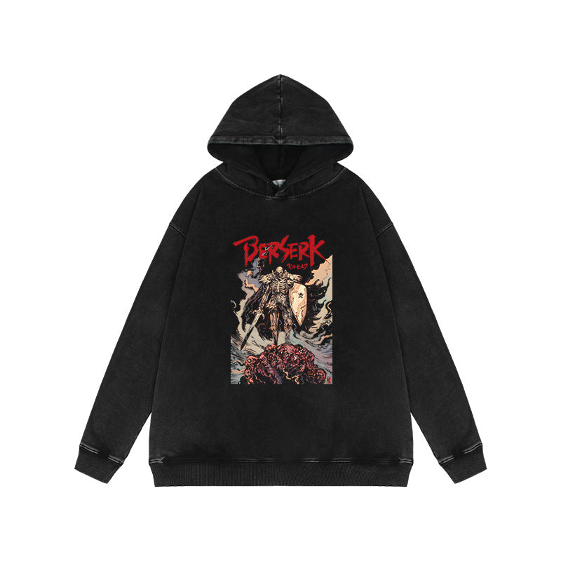 Trendy Vintage Anime Washed Loose Hoodie