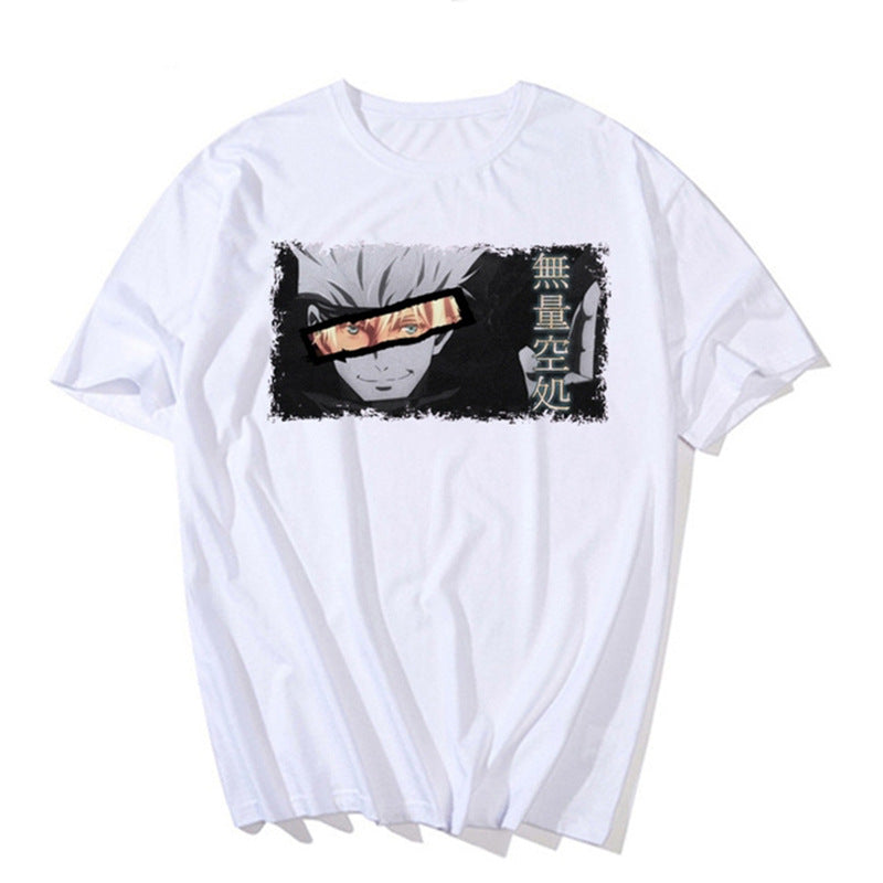 Men's Anime Printed Loose Crew Neck T-shirt