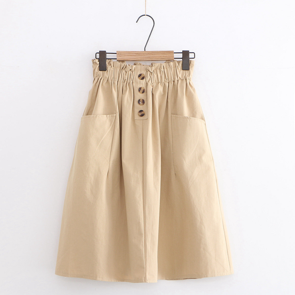 Women's High Waist Solid Color Skirt