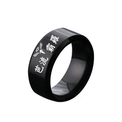 Stainless Steel Laser Letter Ring