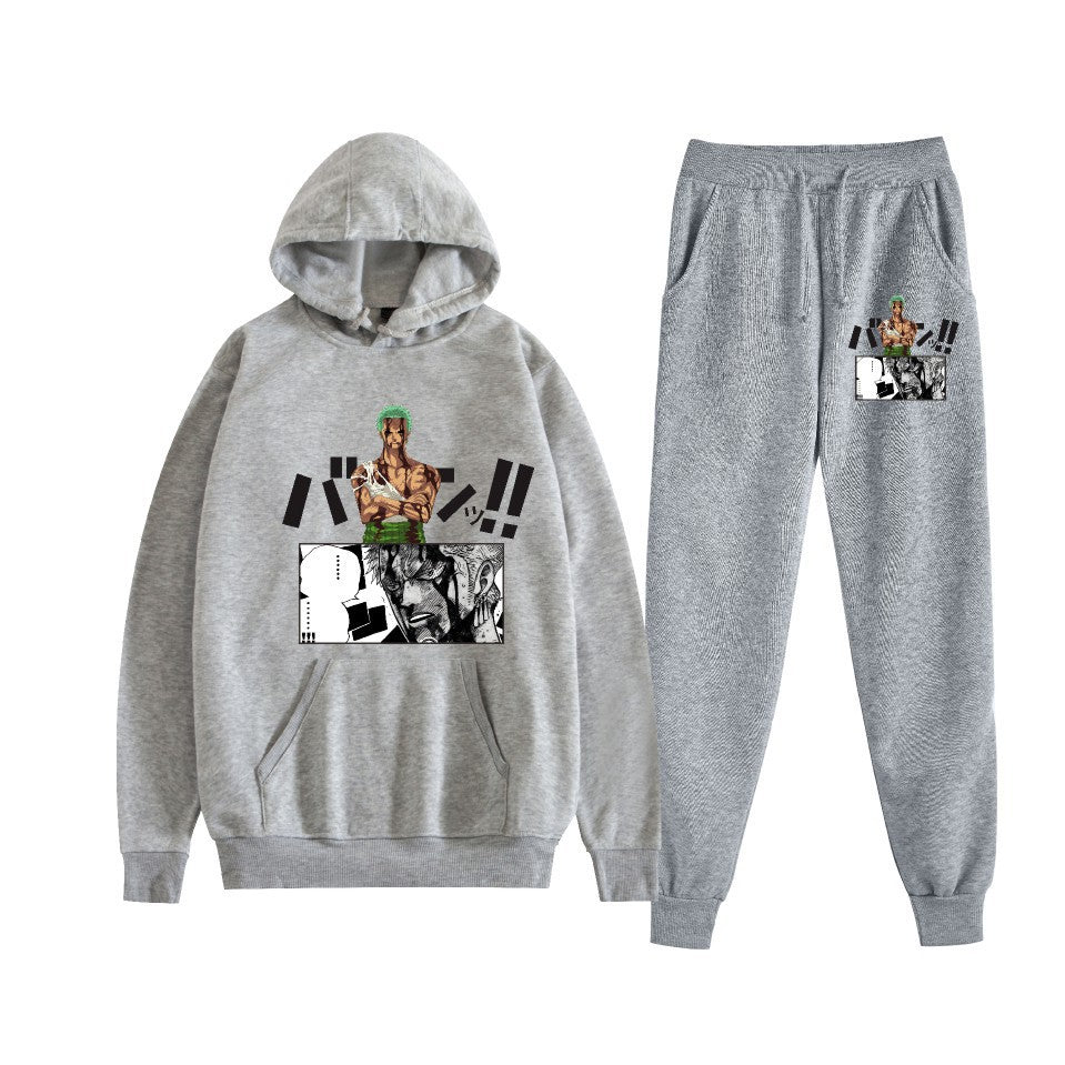 Unisex Luffy Anime Printed Hoodie Sports Pants