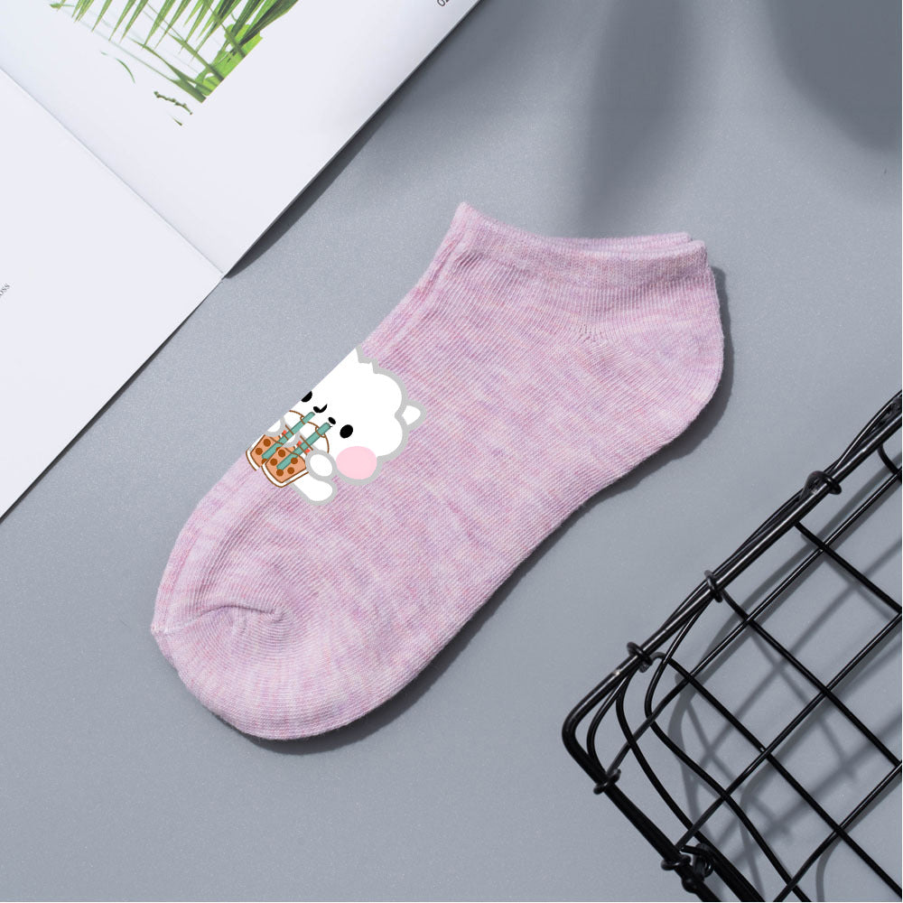 Cute Bts Multi-color Short Boat Socks