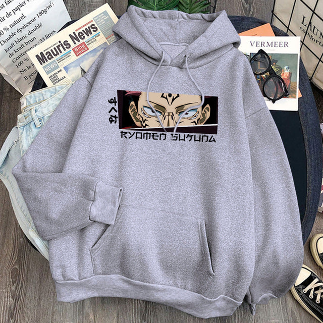 Unisex Anime Print Pullover Casual Hoodie