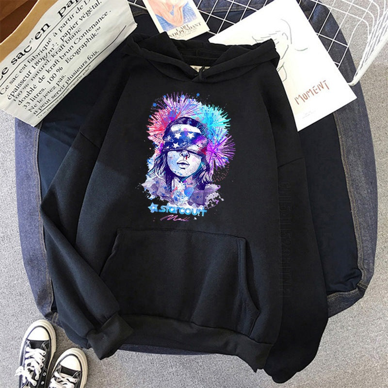 Casual Tv Pattern Printed Pullover Hoodie