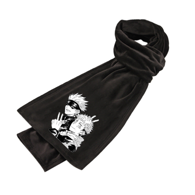 Anime Double-sided Mink Velvet Warm Scarf