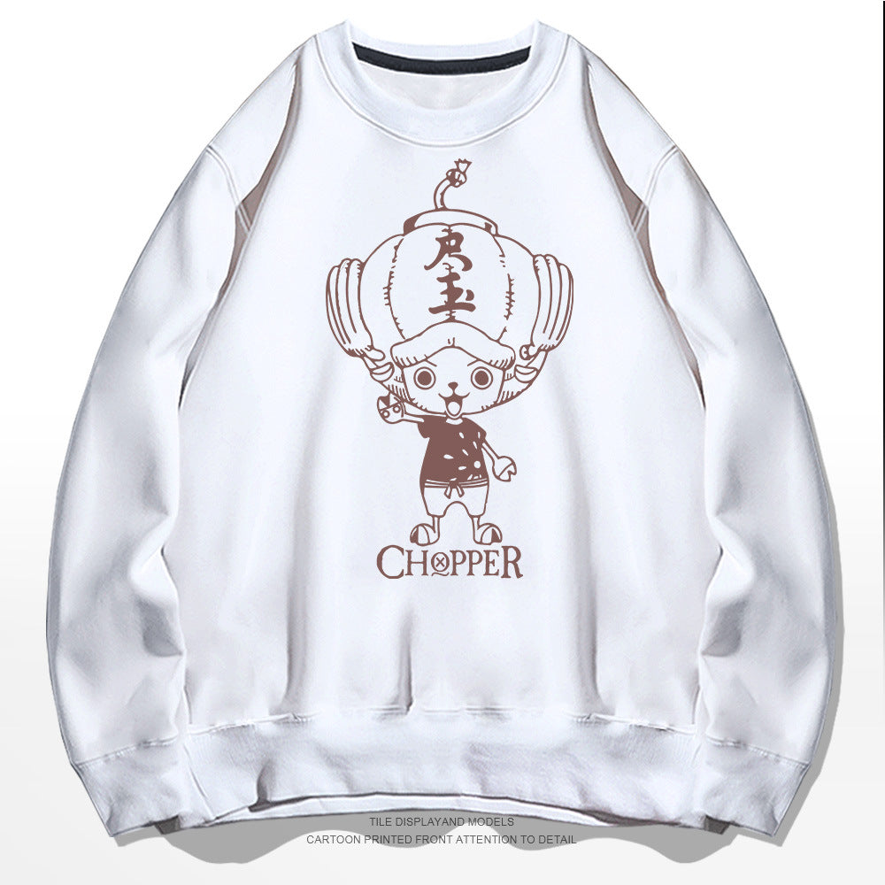 Casual Chopper Pattern Crew Neck Sweatshirt