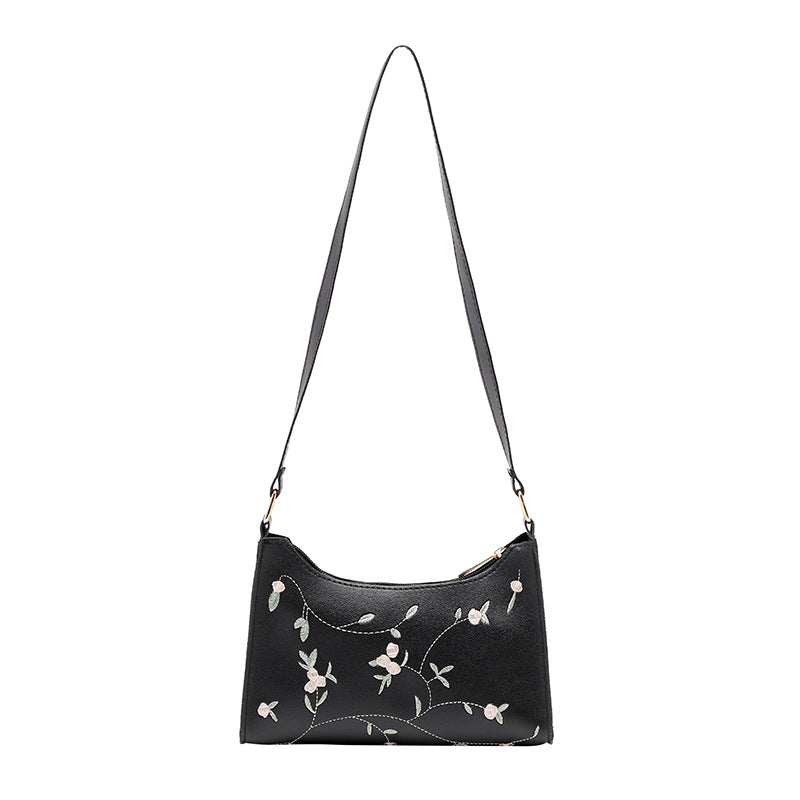 Flower Embroidered Handbag