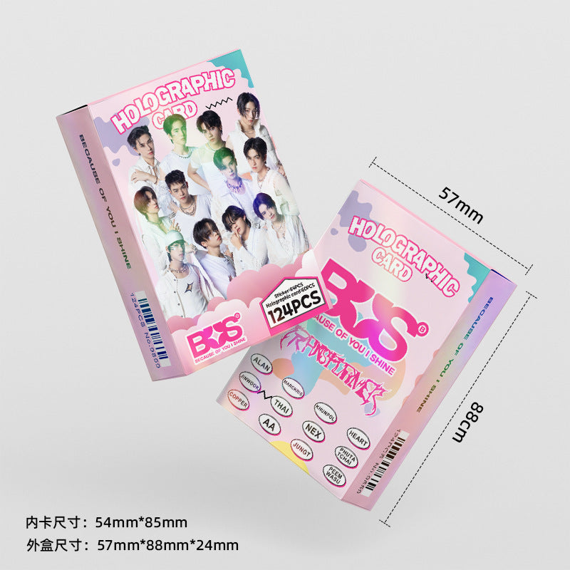 124pcs KPOP Holographic Cards