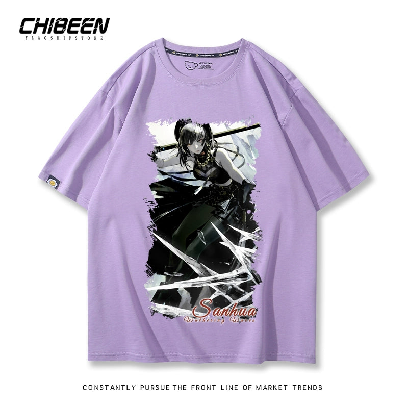 Game Print Short-sleeved Cotton Loose Tee
