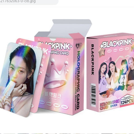 124pcs KPOP Holographic Cards