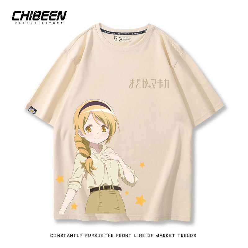 Versatile Anime Print Short-sleeved Top