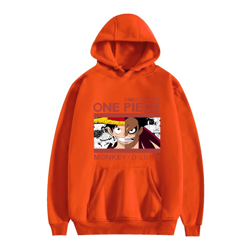 Unisex Luffy Anime Print Loose Hoodie