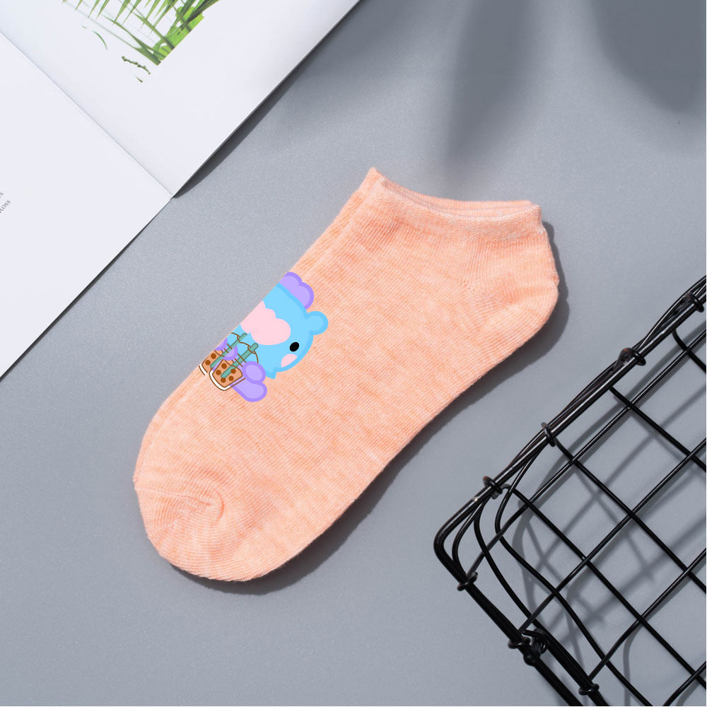 Cute Bts Multi-color Short Boat Socks