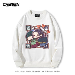 Cute Anime Pattern Print Crew Neck Sweatshirt