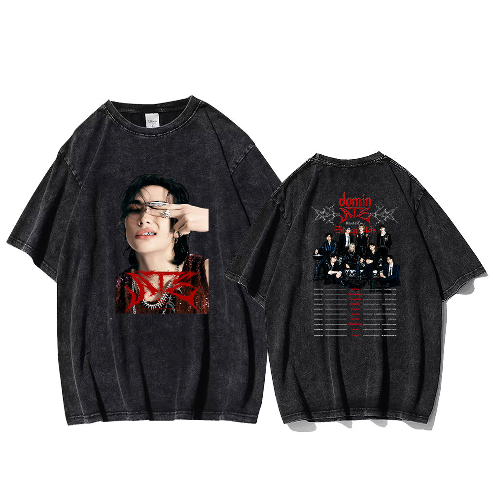 Unisex Kpop ATE Graphic Washed T-shirt