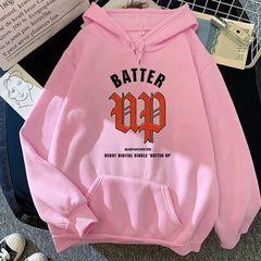 Kpop Batter Up Logo Printed Pullover Hoodie