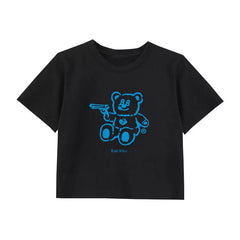 WENDY Same Bear Graphic Cropped T-shirt