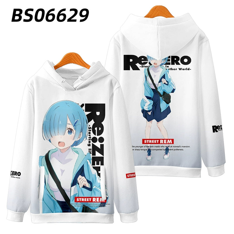 Women's Rem Anime 3d Print Hoodie
