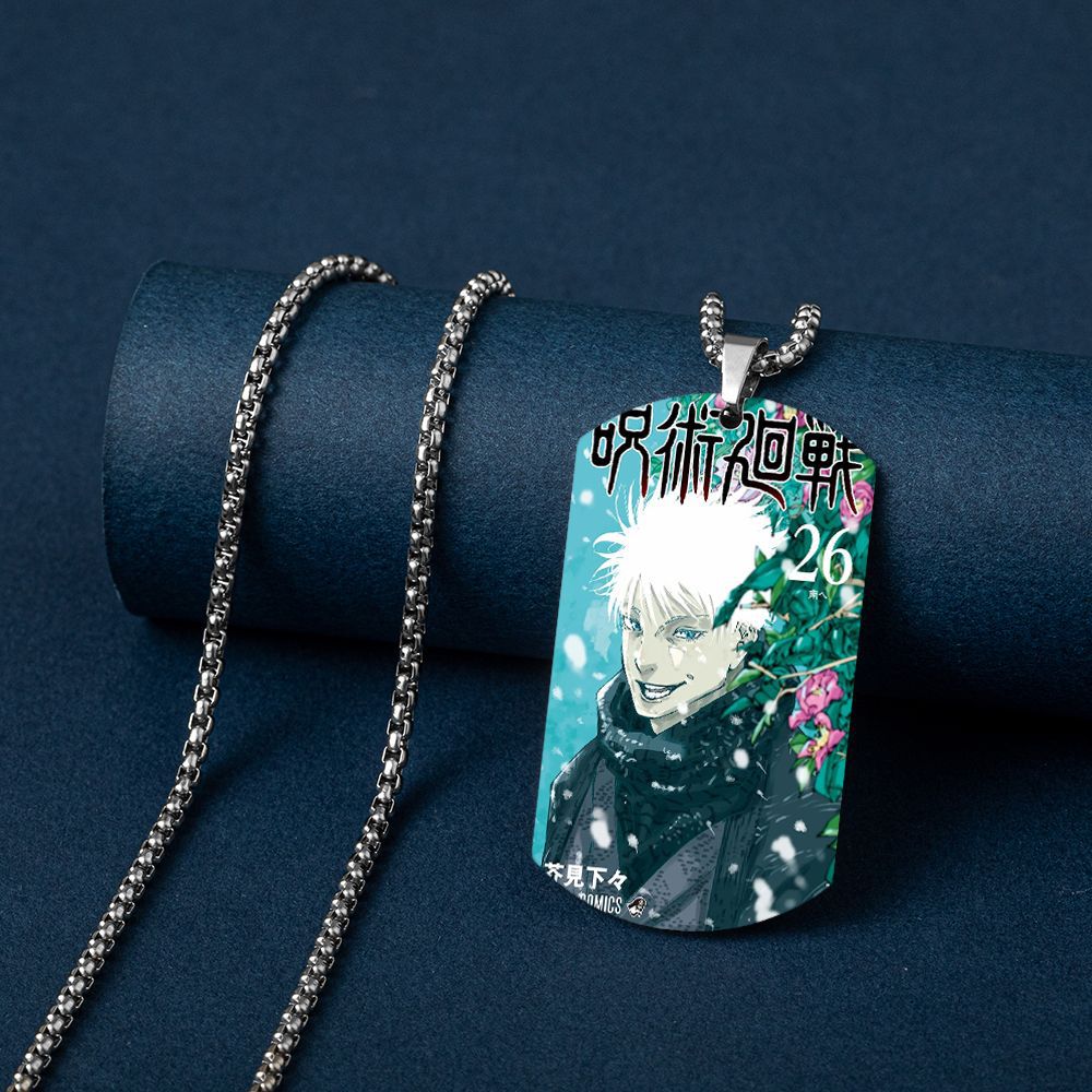 Cool Anime Printed Dog Tag Necklace