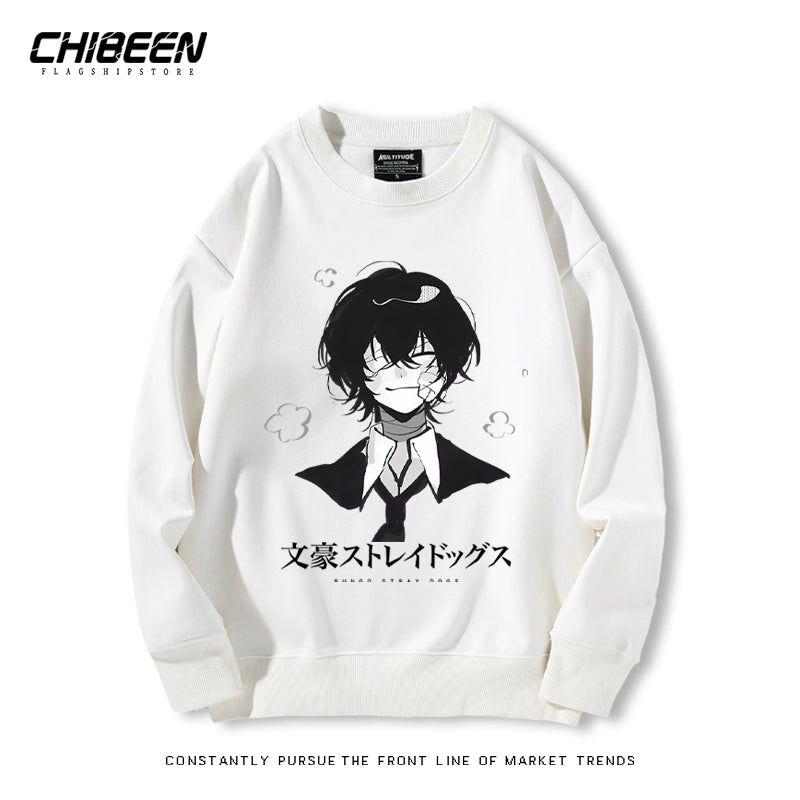 Casual Anime Printed Crew Neck Sweatshirt
