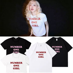 ROSE Number One Girl Printed Short-sleeved T-shirt