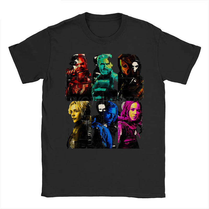 Trendy Movie Print Short-sleeved Loose T-shirt