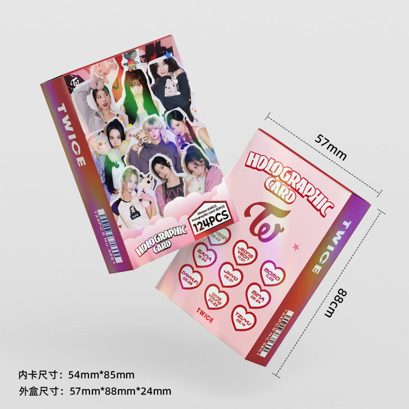 124pcs KPOP Holographic Cards