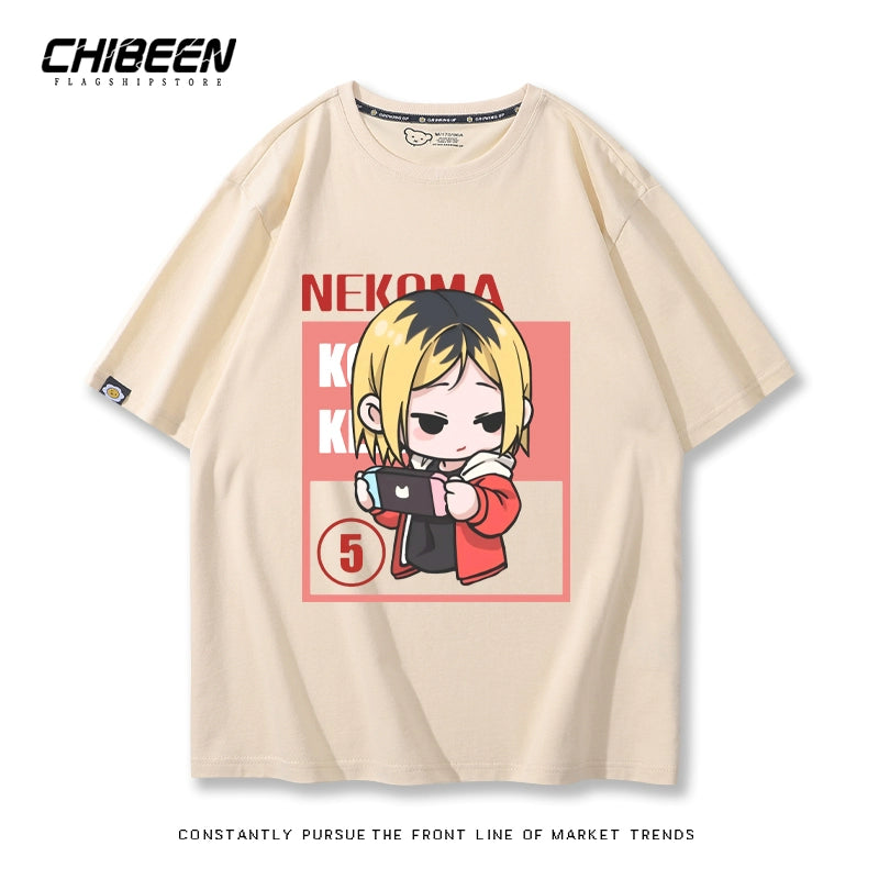 Hinata Anime Print Casual Cotton T-shirt