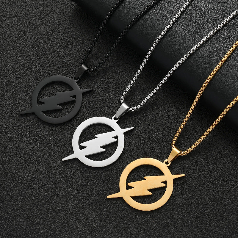 Cool Titanium Steel Comic Hero Logo Necklace