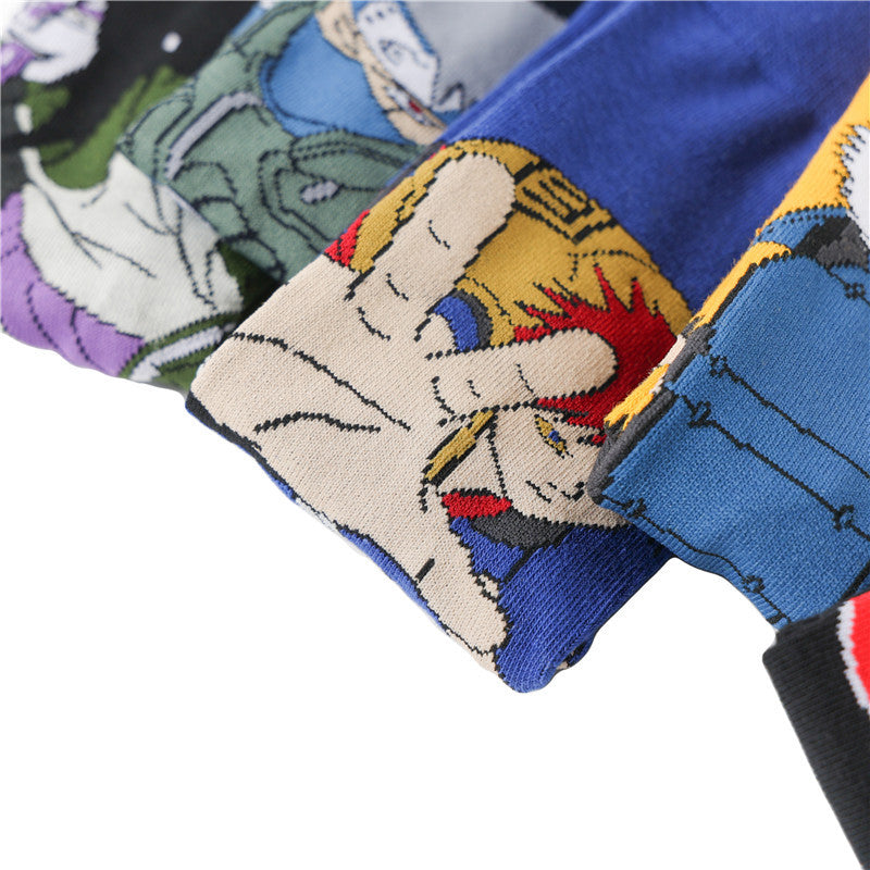 Trendy Men's Cotton Anime Socks