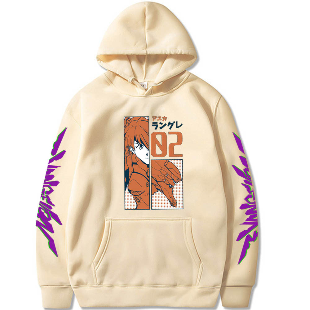 Casual Anime Ayanami Print Loose Hoodie