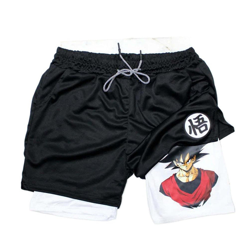 Casual Anime Printed Drawstring Sports Shorts