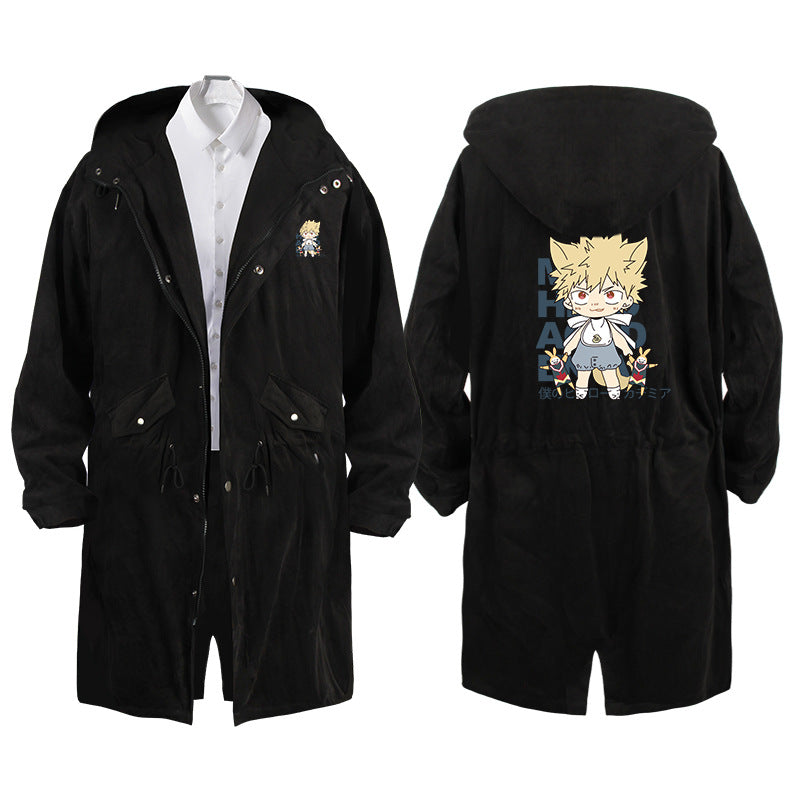 Trendy Unisex Anime Graphic Long Windbreaker Jacket