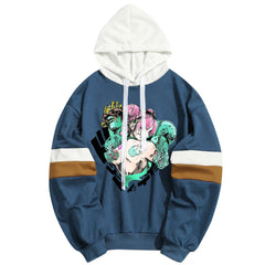 Unisex Stone Ocean Graphic Color Block Hoodie