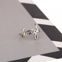 Chic Titanium Steel Kpop Logo Ring