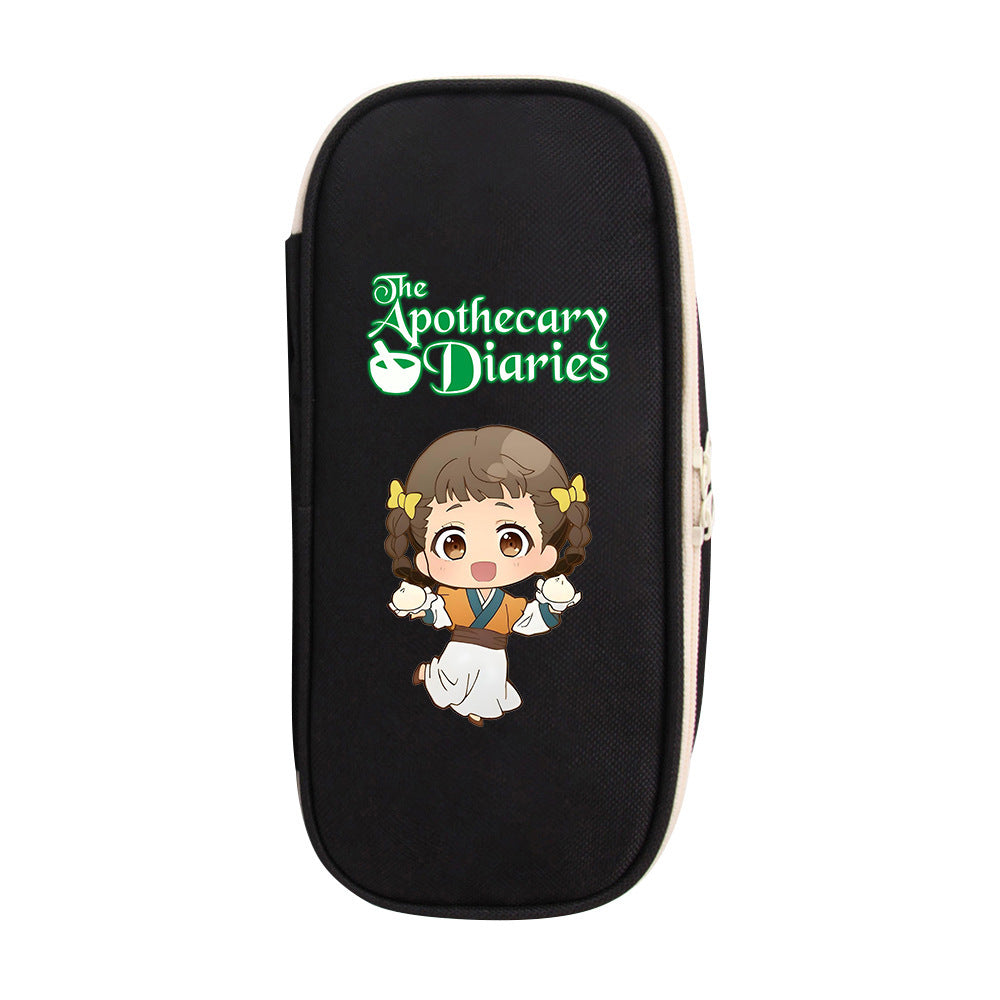 Red and Black Anime Zipper Pencil Case