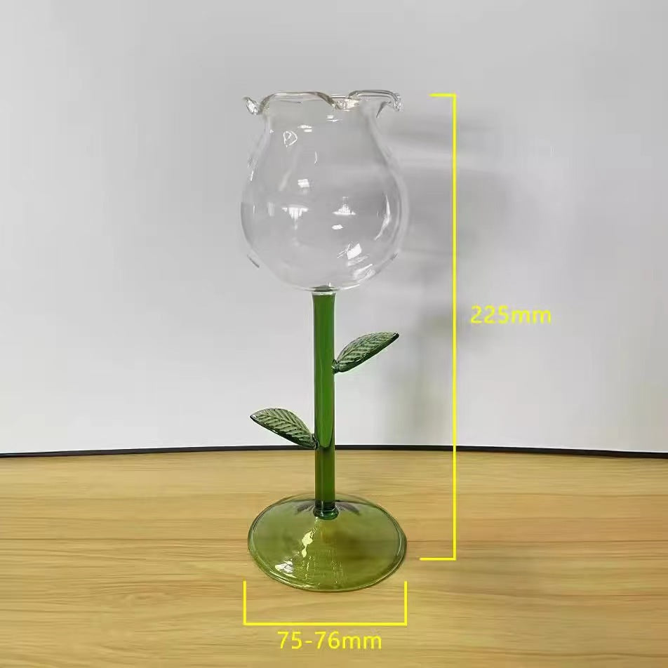 Romantic Rose Shape Wine Glasses