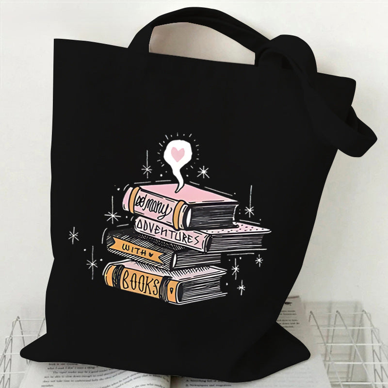 Vintage Just A Girl Who Loves Books Canvas Tote Bag