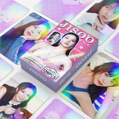 124PCS JISOO Holographic Photocard Sticker