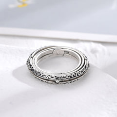 Retro Silver Astronomical Ball Cosmic Ring