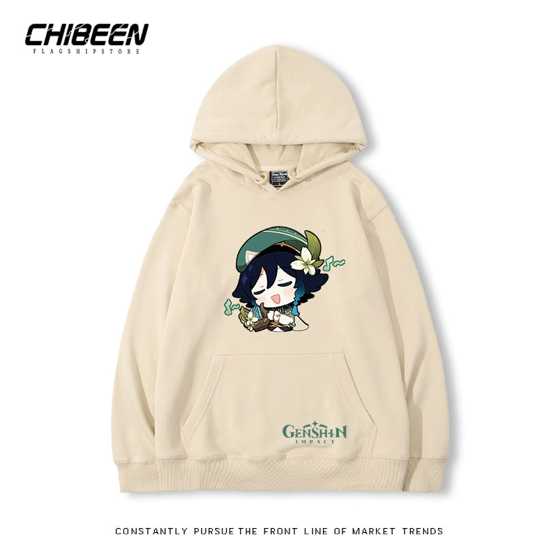 Unisex Venti Game Print Pullover Hoodie