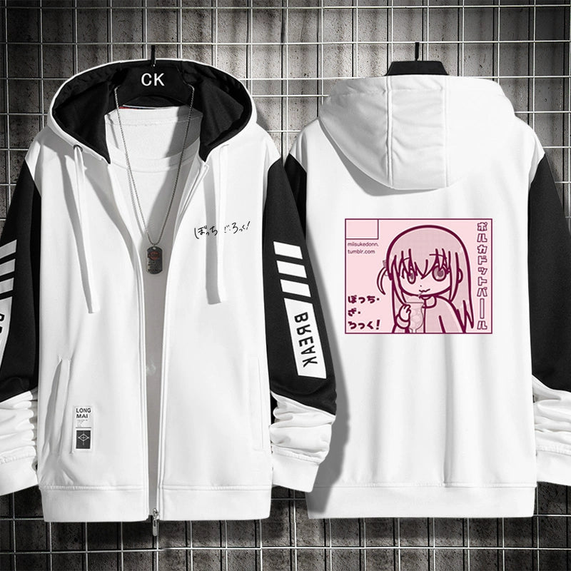 Unisex Cute Anime Cos Zipper Hooded Jacket
