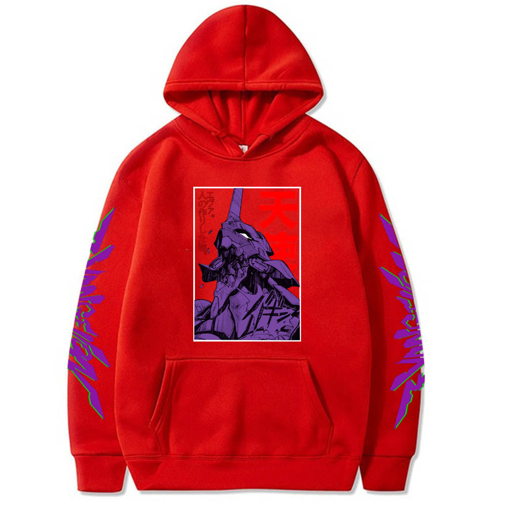 Casual Anime Ayanami Print Loose Hoodie