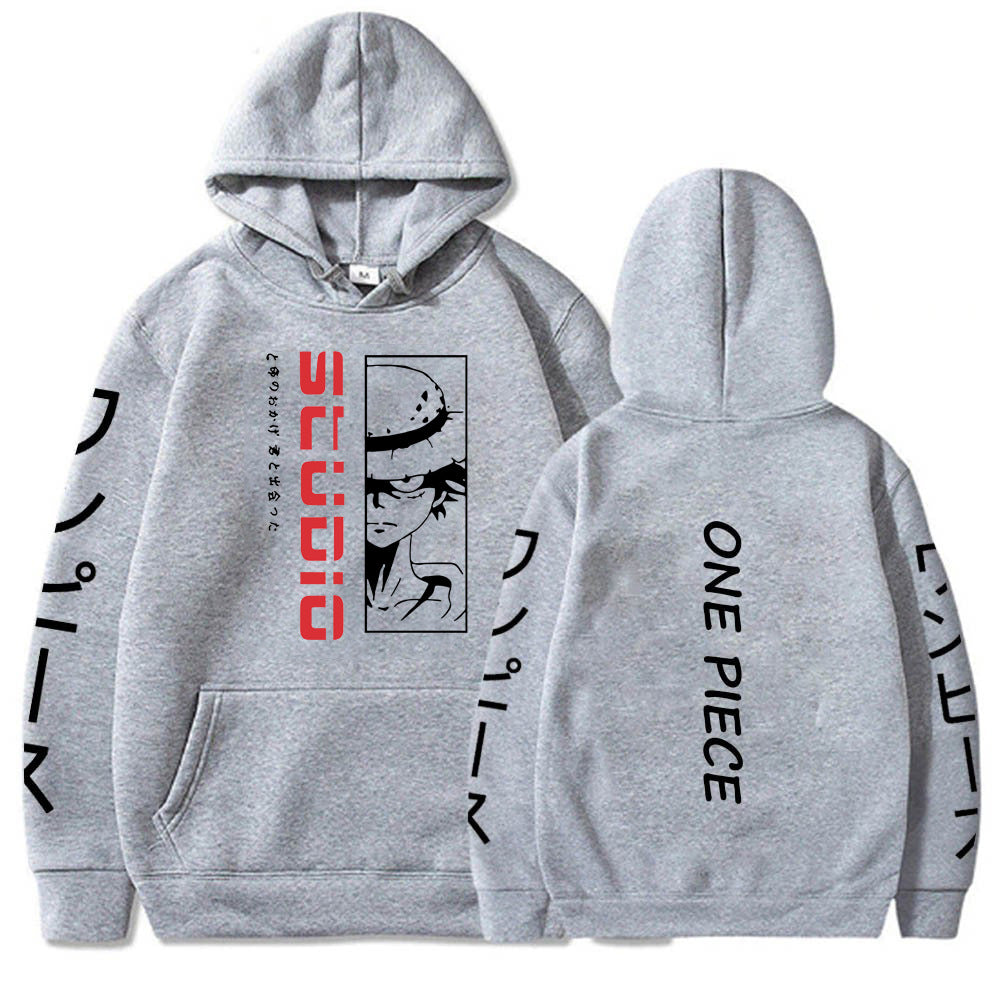 Unisex Luffy Printed Casual Relaxed Hoodie