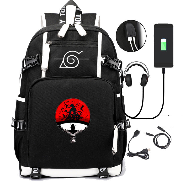 Leisure Anime Logo Print Large-capacity Backpack