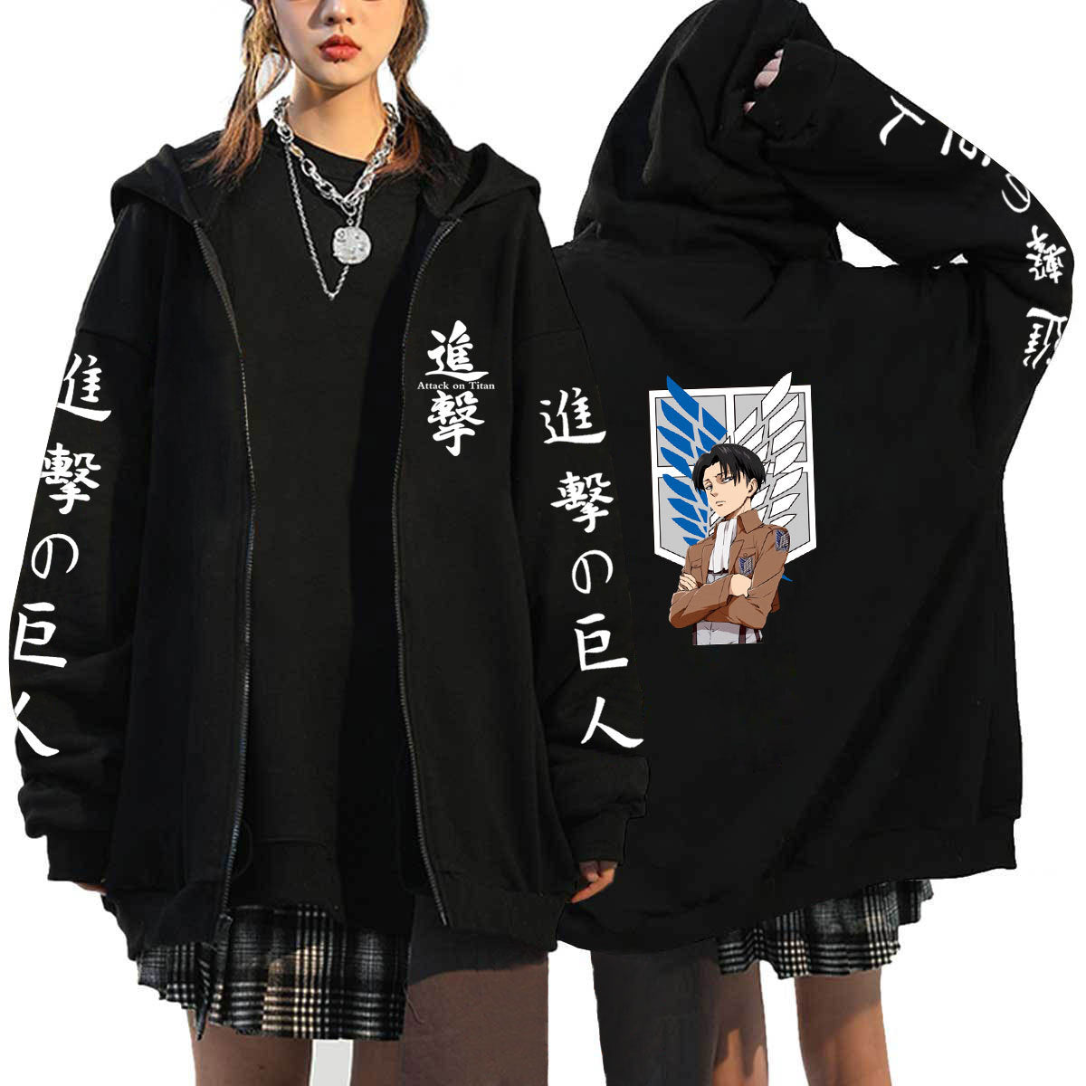 Unisex Anime Zip Up Casual Sports Jacket