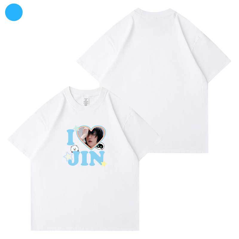 Kpop JIN Print Short-sleeved T-shirt Top