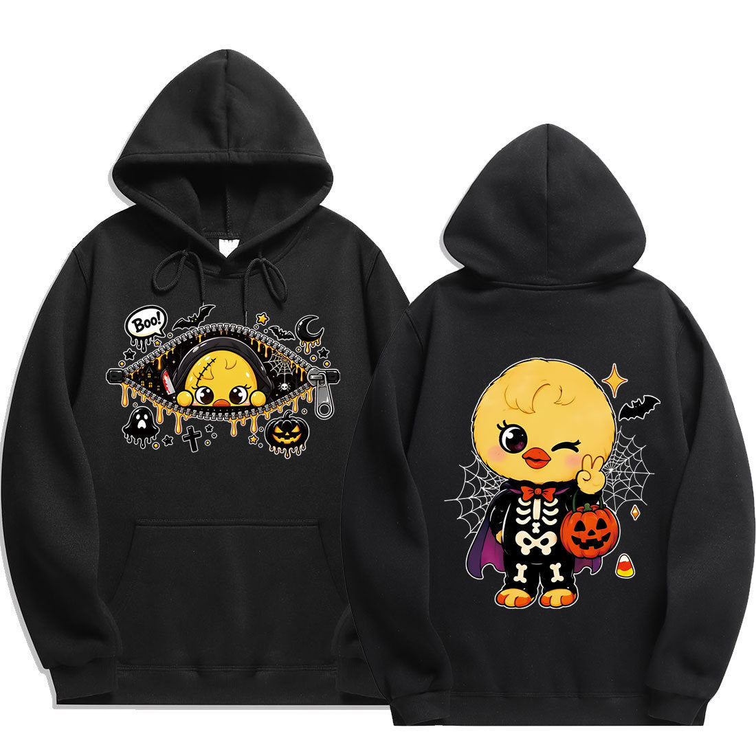 SKZ Halloween Printed Black Hoodie