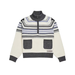 Taylor Striped Half Zipper Knitted Sweater