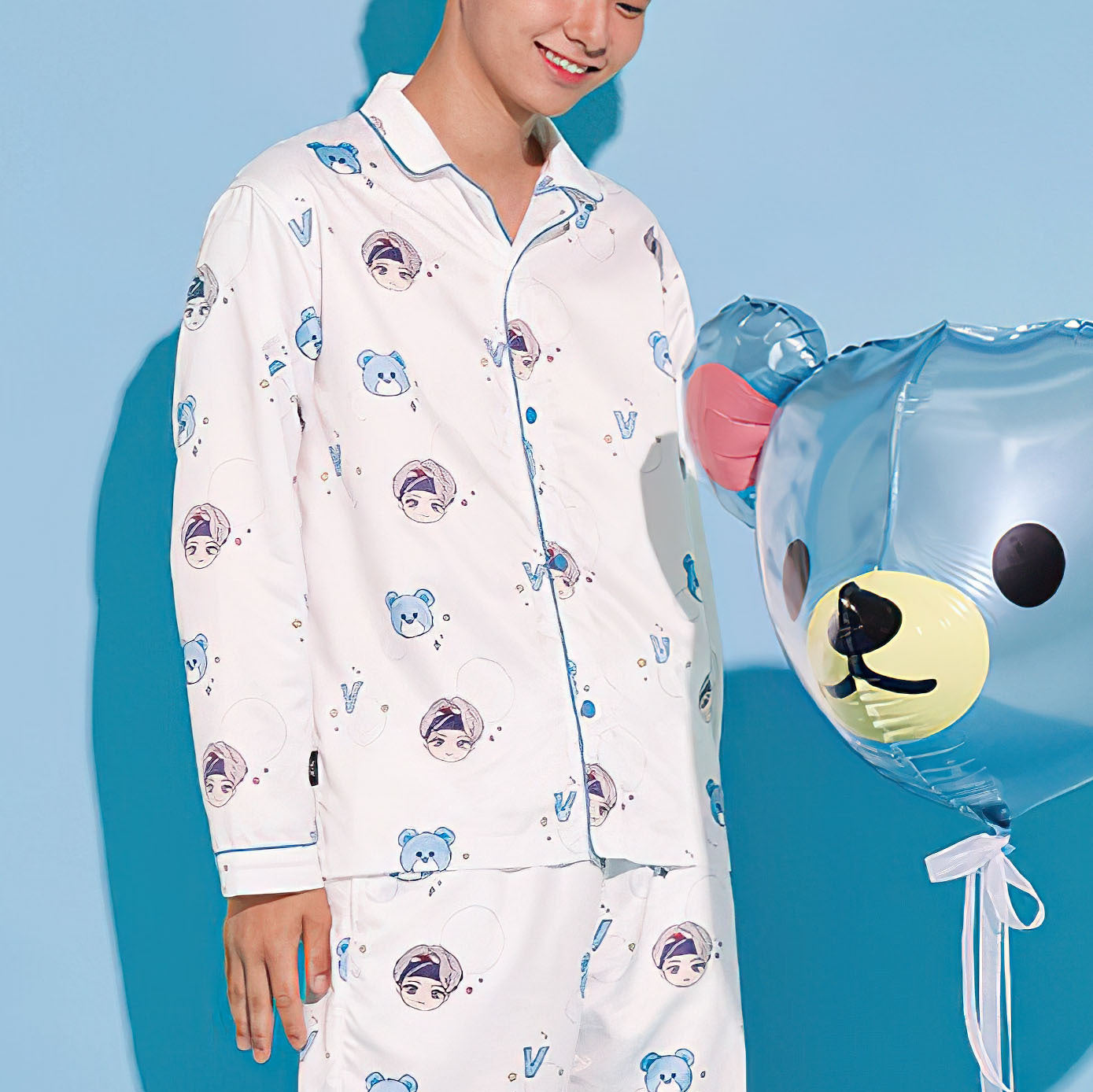 Cute Kpop Cartoon Long Sleeve Pajamas Set